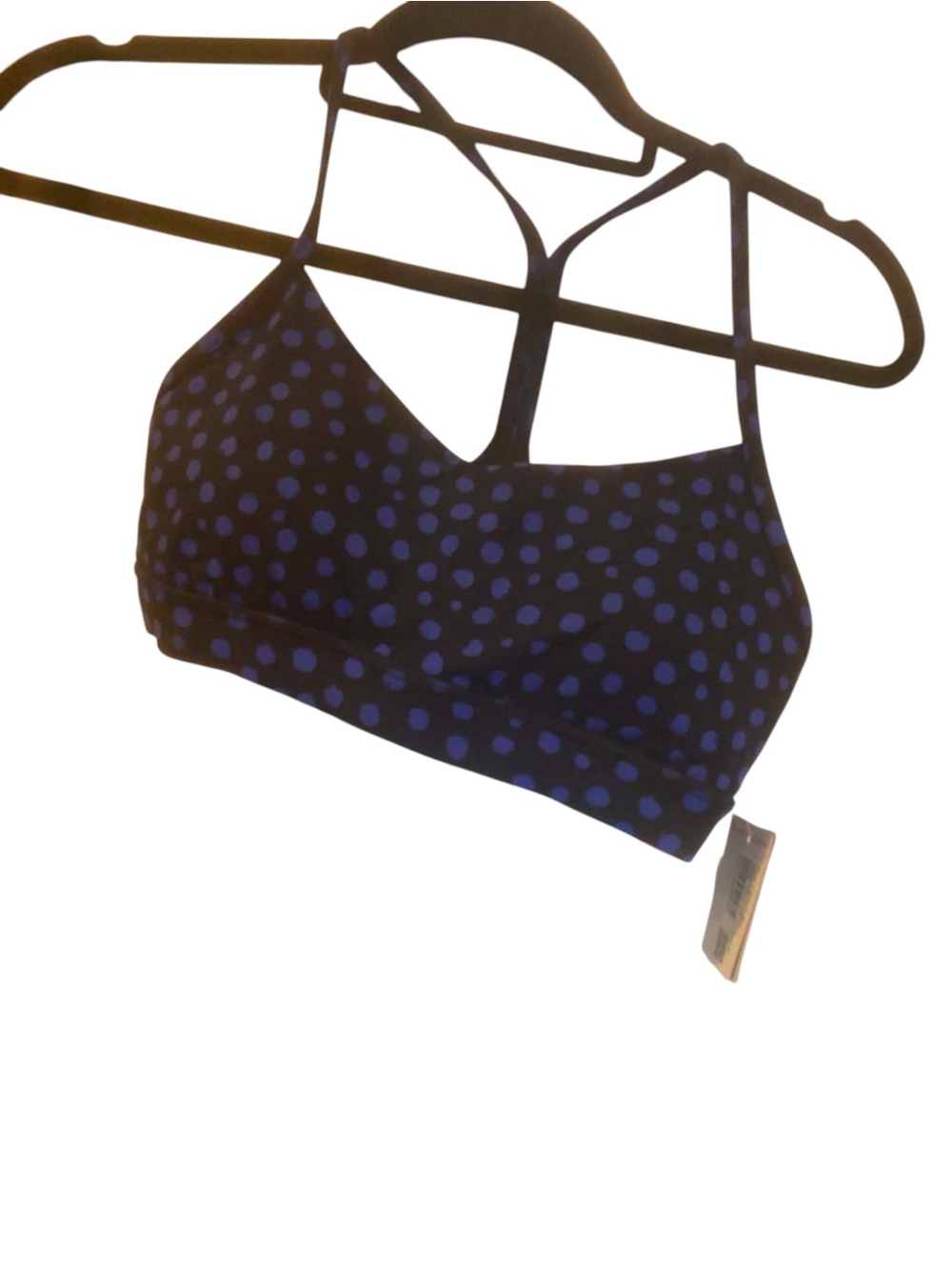 NWT Lululemon Flow Y Bra STAMP DOT BEACH BALL BLUE Size 8
